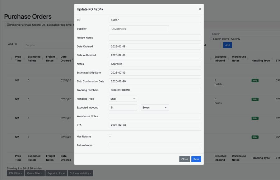 FNSKU Studio - Purchase Orders and Inbound Tracking